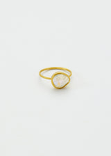 18kt Gold Birds Lament Rainbow Moonstone Cup Ring