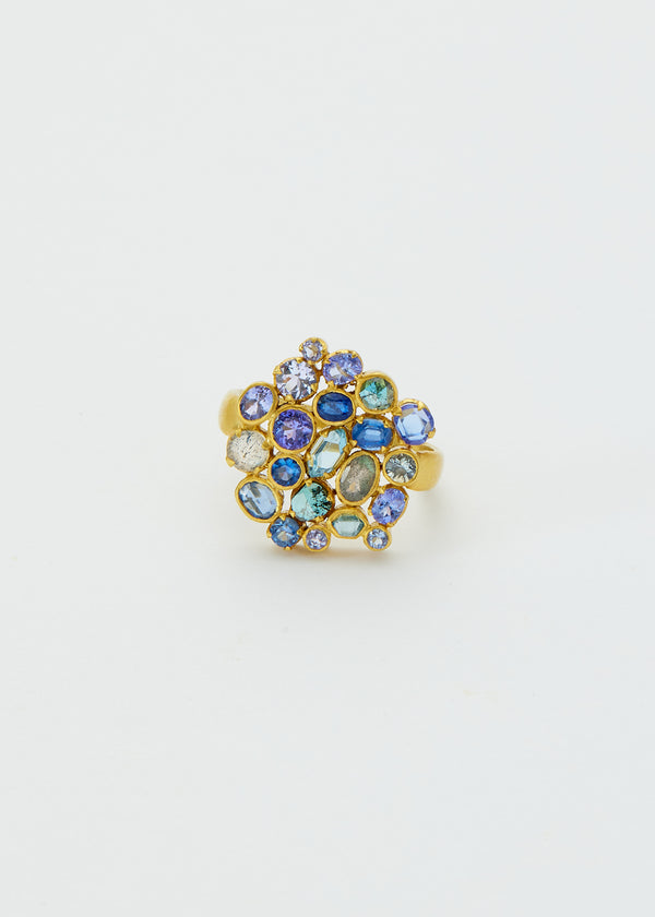 18kt Gold Indigo Large Cluster Ring