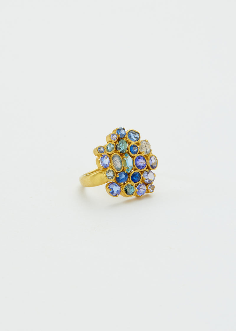 18kt Gold Indigo Large Cluster Ring