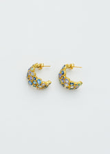 18kt Gold Indigo Mixed Stones Hoops