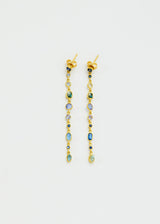 18kt Gold Indigo Long Drop Studs