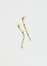 18kt Gold Indigo Long Drop Studs