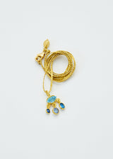 18kt Gold Indigo Jellyfish Amulet on Cord