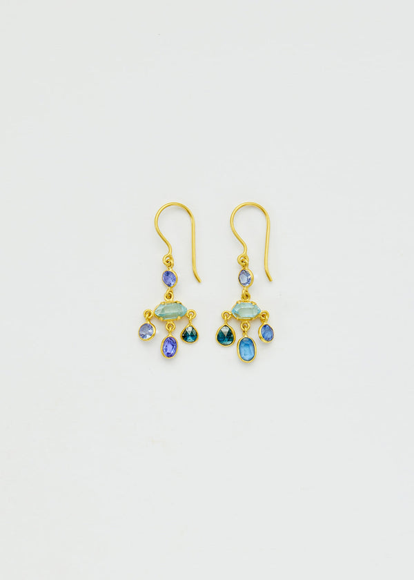 18kt Gold Indigo Jellyfish Earrings