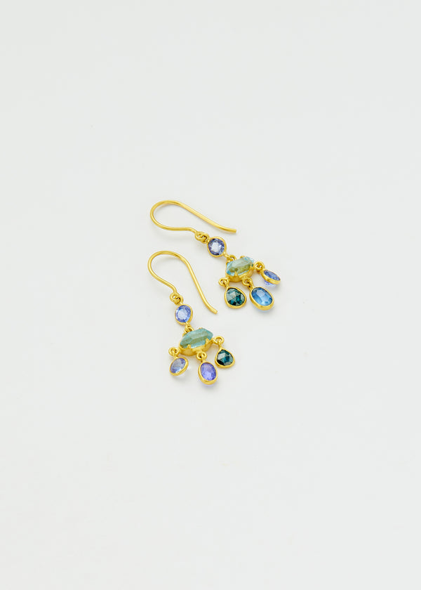 18kt Gold Indigo Jellyfish Earrings