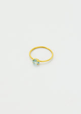 18kt Gold Indigo Aquamarine Claw Set Cup Ring