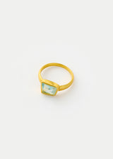 18kt Gold Birds Lament Aquamarine Greek Ring