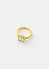 18kt Gold Birds Lament Aquamarine Greek Ring