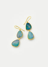 18kt Gold Opal Double Drop Earrings