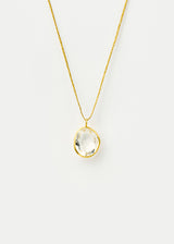 18kt Gold Mughal Cut Crystal Amulet on Cord