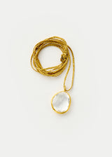 18kt Gold Mughal Cut Crystal Amulet on Cord