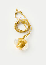 18kt Gold Zen Rocks Crystal Amulet on Cord