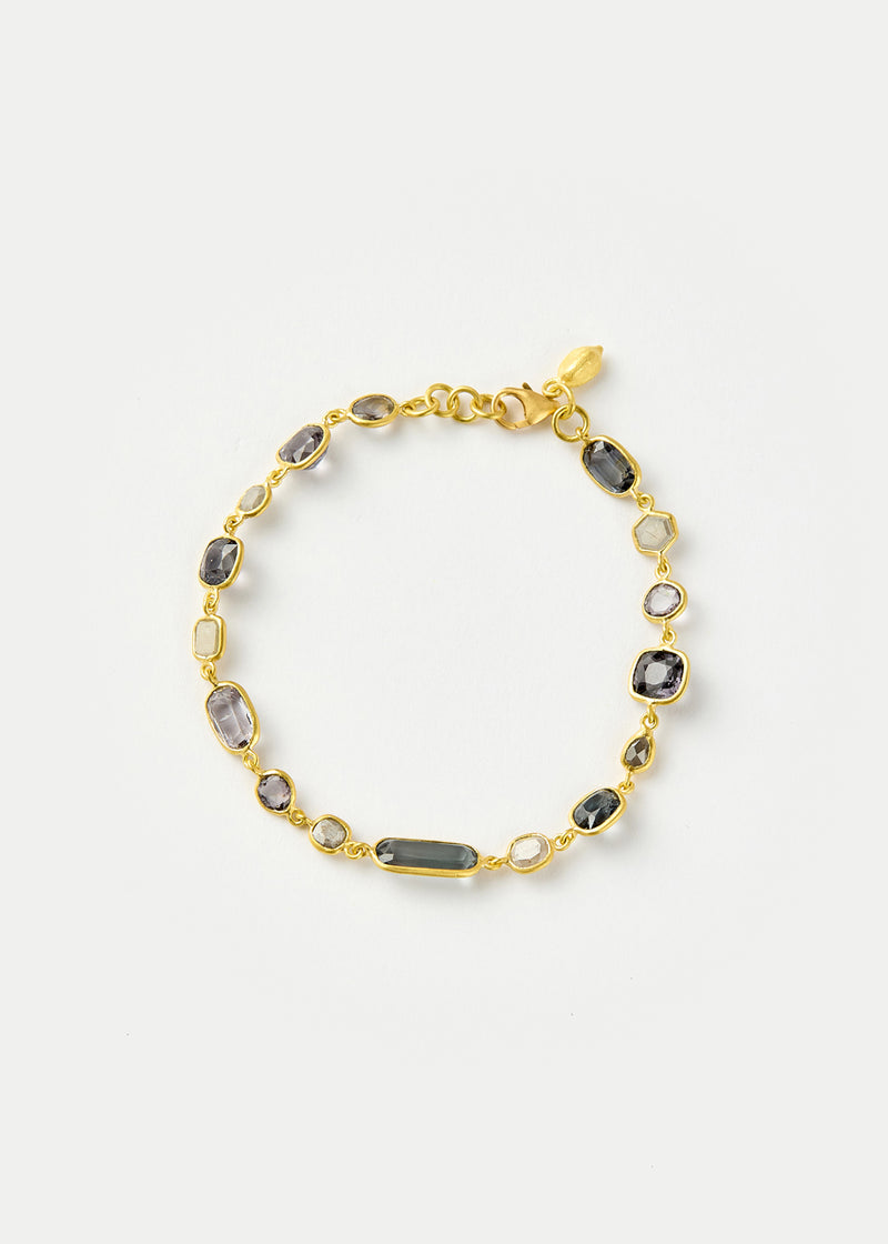 18kt Gold The Middle Path Spinel & Diamond Full Stone Bracelet