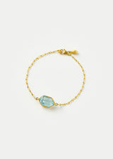 18kt Gold Cerulean Aquamarine Single Stone Bracelet