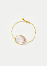 18kt Gold Pink Agra Kunzite Single Stone Bracelet