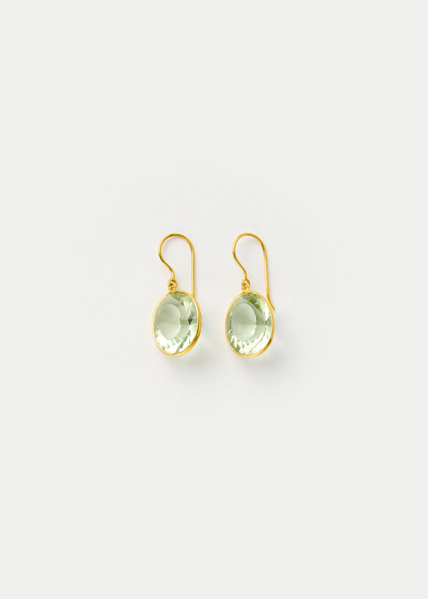 18kt Gold Koh-i-Noor Green Amethyst Single Drop Earrings