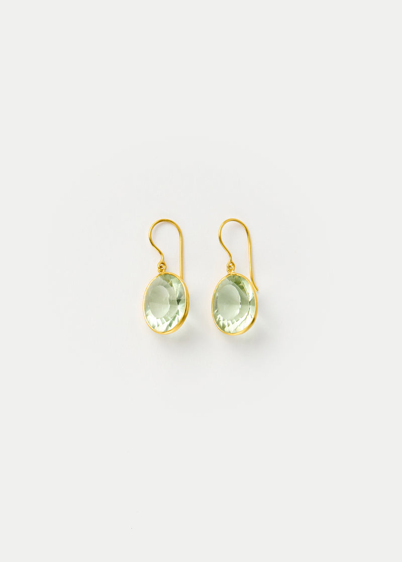 18kt Gold Koh-i-Noor Green Amethyst Single Drop Earrings