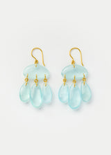 18kt Gold Koh-i-Noor Tumbled Aquamarine Jellyfish Earrings