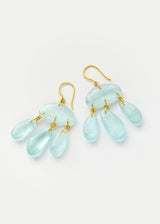 18kt Gold Koh-i-Noor Tumbled Aquamarine Jellyfish Earrings