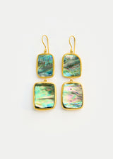 18kt Gold Beachcomber Abalone Shell Double Drop Earrings