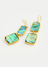 18kt Gold Beachcomber Abalone Shell Double Drop Earrings