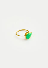 18kt Gold Green Turquoise Cup Ring