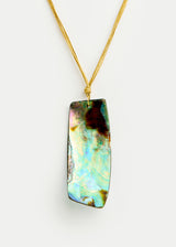 18kt Gold Beachcomber Abalone Shell Drill & Loop Amulet on Cord