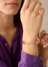 18kt Gold Pink Agra Five Stone Bracelet