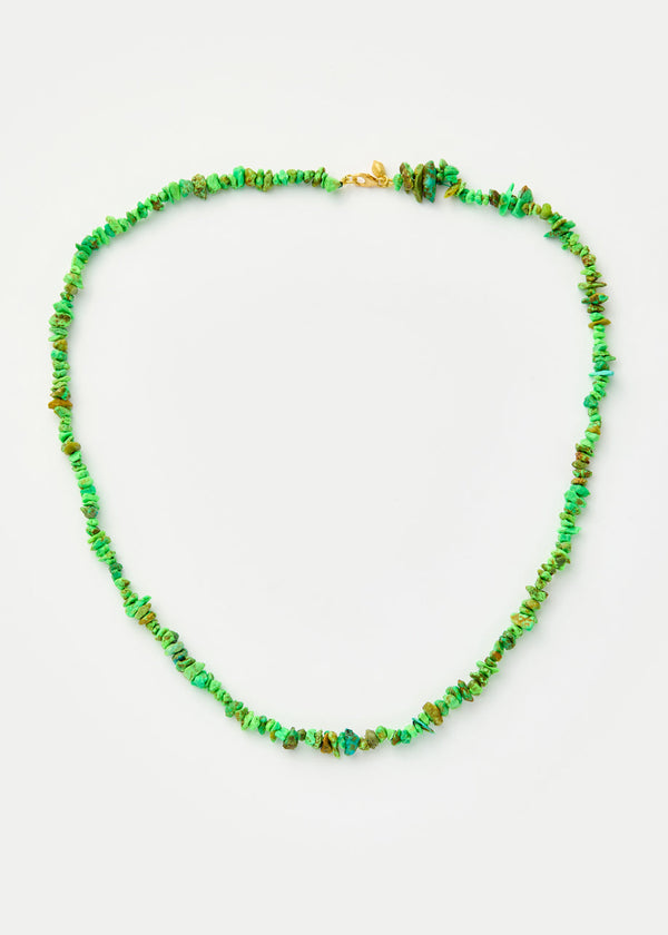 18kt Gold Green Turquoise Beaded Necklace
