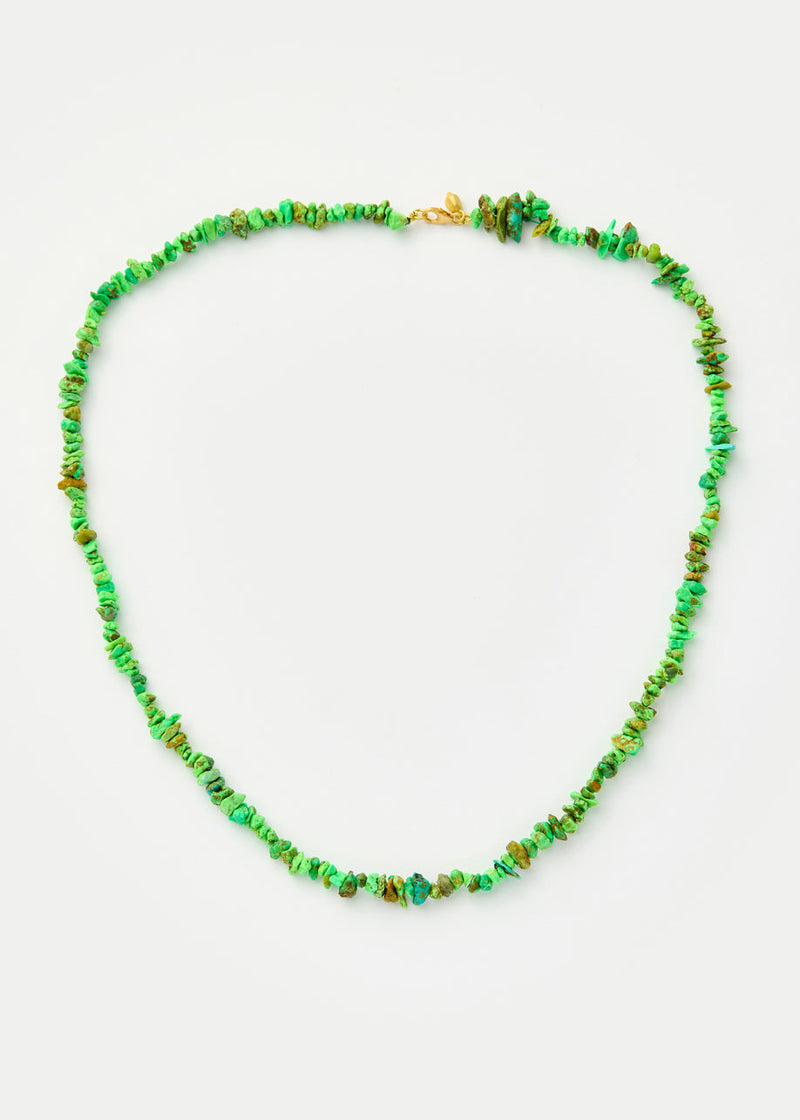 18kt Gold Green Turquoise Beaded Necklace