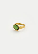 18kt Gold Green Tourmaline Greek Ring