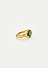 18kt Gold Green Tourmaline Greek Ring