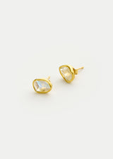 18kt Gold Moon Mist Rainbow Moonstone Classic Studs 