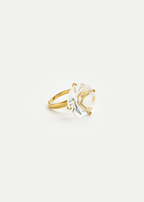 18kt Gold Crystal Claw Set Ring