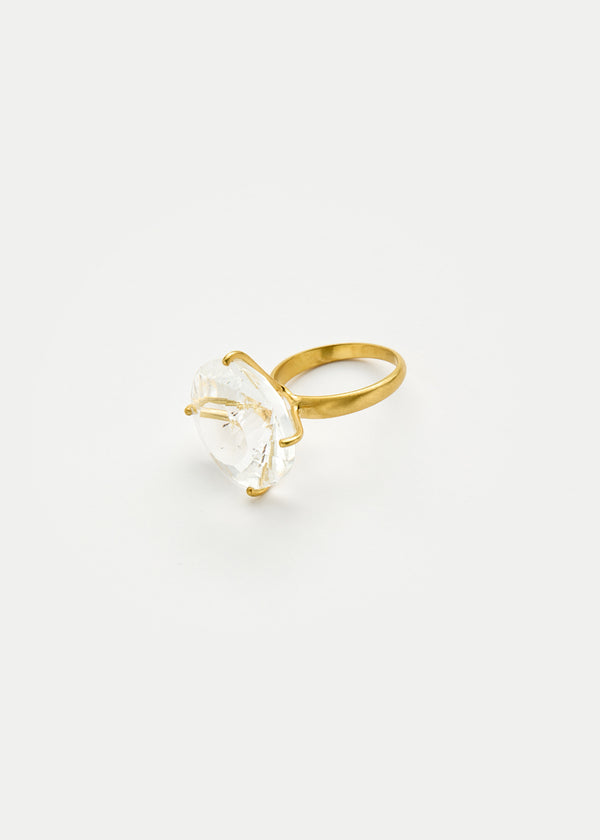 18kt Gold Crystal Claw Set Ring