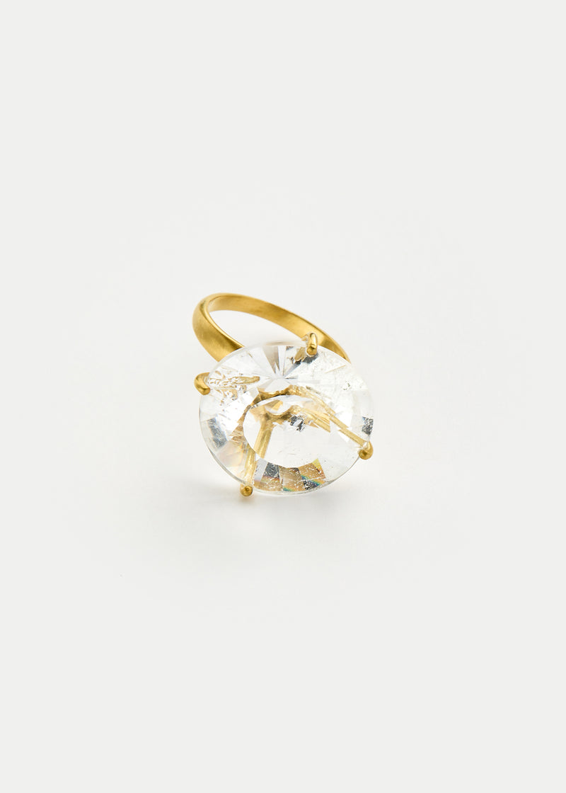 18kt Gold Crystal Claw Set Ring