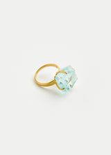 18kt Gold Aquamarine Claw Set Ring