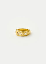 22kt Gold Diamond Three Stone Flush Set Band Ring