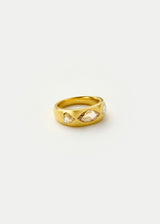 22kt Gold Diamond Three Stone Flush Set Band Ring