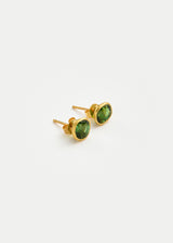 18kt Gold Green Tourmaline Classic Studs