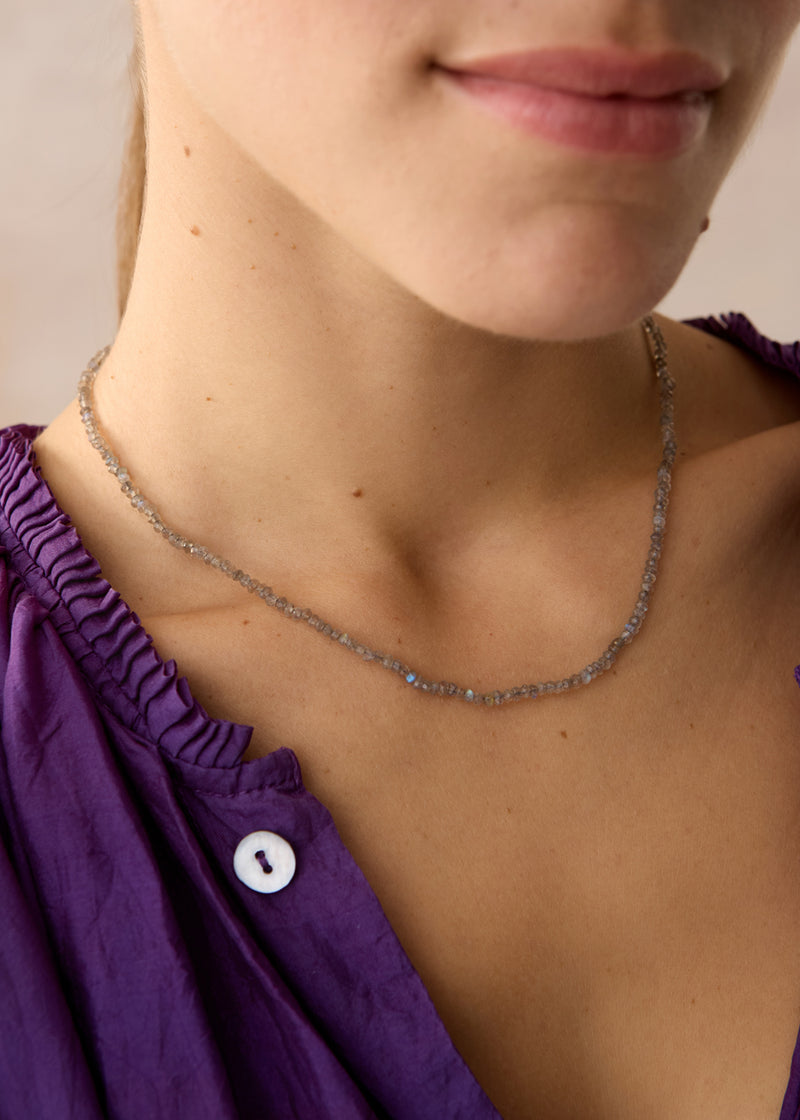 18kt Gold Labradorite Beaded Necklace