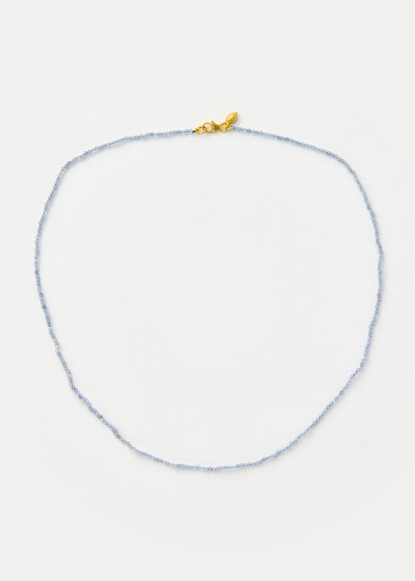 18kt Gold Light Sapphire Beaded Necklace