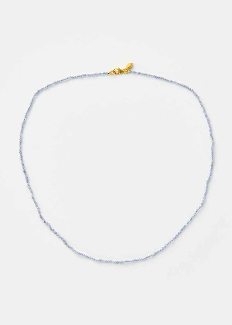 18kt Gold Light Sapphire Beaded Necklace