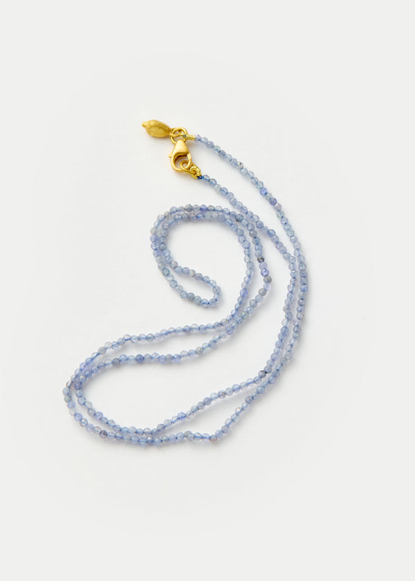 18kt Gold Light Sapphire Beaded Necklace