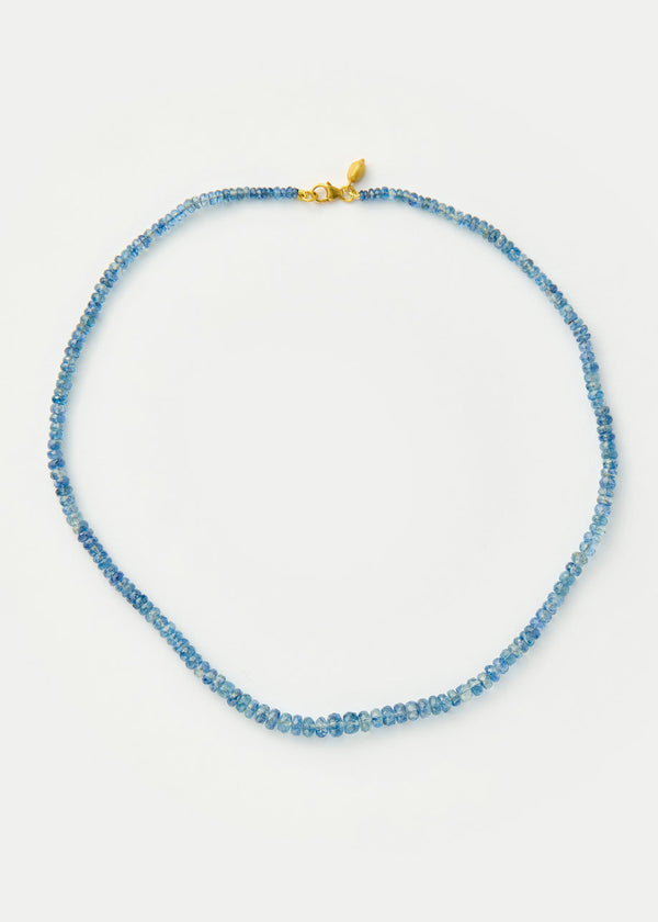 18kt Gold Sapphire Thick Beaded Necklace