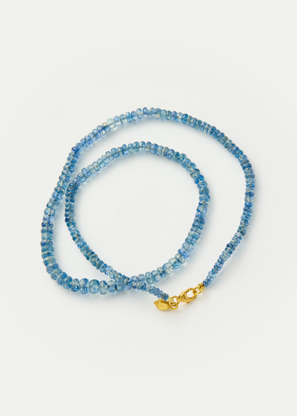 18kt Gold Sapphire Thick Beaded Necklace
