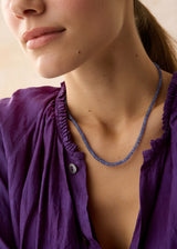 18kt Gold Sapphire Thick Beaded Necklace