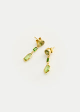 18kt Gold PSTM Myanmar Tender Greens Peridot Triple Drop Earrings