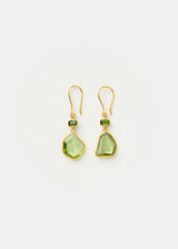 18kt Gold PSTM Myanmar Tender Greens Peridot & Diopside Double Drop Earrings