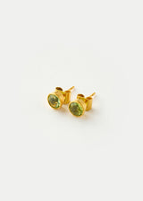 18kt Gold PSTM Myanmar Tender Greens Peridot Studs